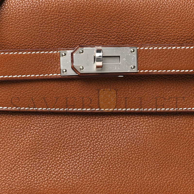 HERMÈS MASTER  BARENIA FAUBOURG KELLY MESSENGER PM FAUVE (24*20*11cm) 